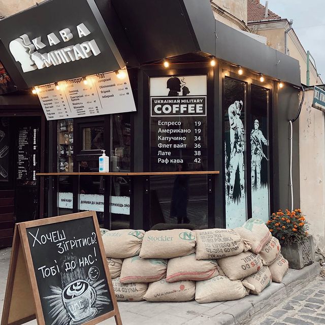 Ukrainian veteran coffee coffee shop